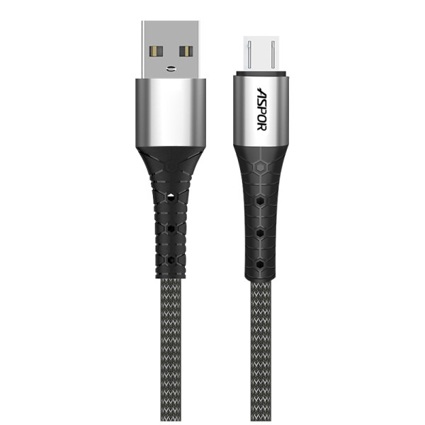 Кабель Aspor A191 USB – Micro 2.4A/1м- сірий Кабель Aspor A191 USB – Micro 2.4A/1м- сірий