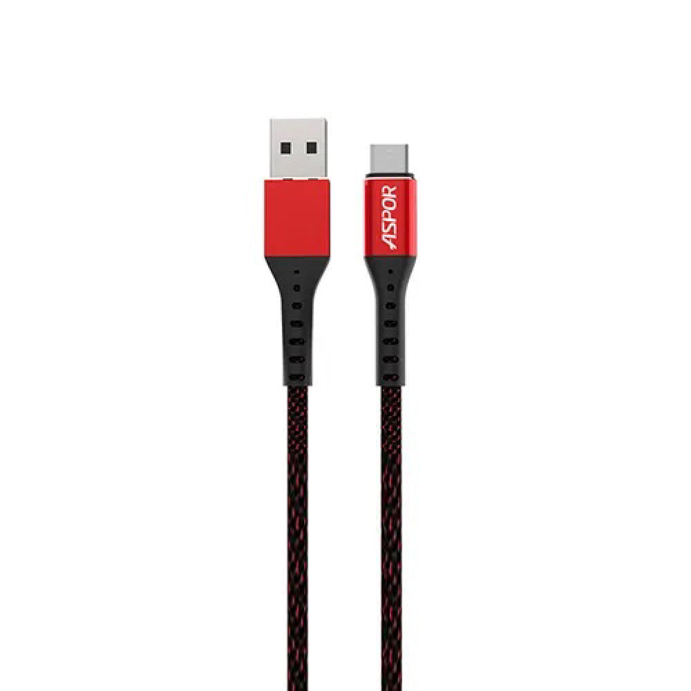 Кабель Aspor A168 USB – Type-C 2.4A/1м- червоний