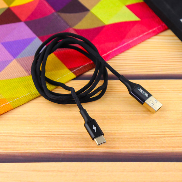 Кабель Aspor AC-13t USB – Type-C 2.4A/1.2м- чорний Кабель Aspor AC-13t USB – Type-C 2.4A/1.2м- чорний