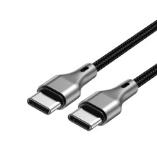 Кабель Aspor AC-19 textile Type-C - Type-C (60W/1м)- чорний