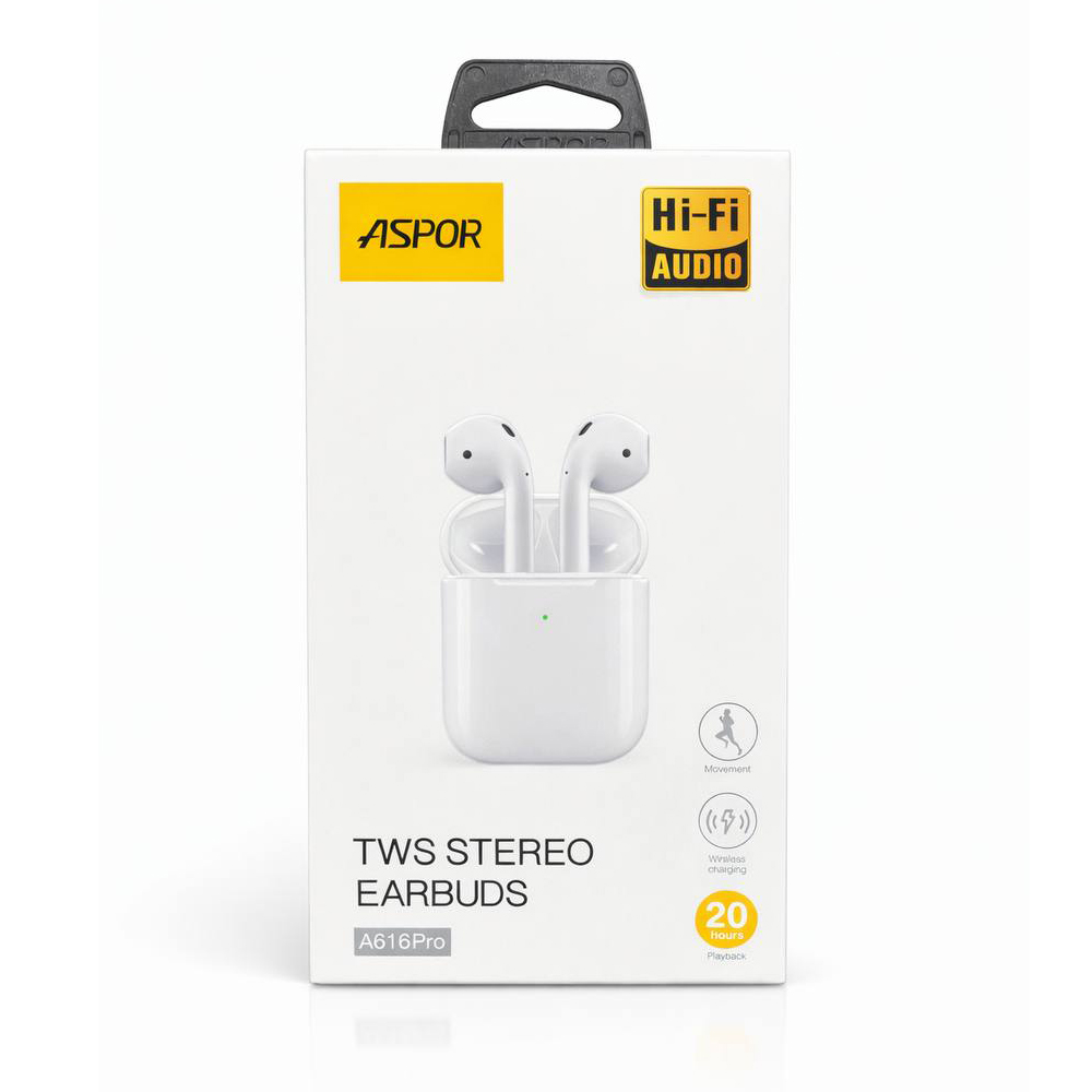 Bluetooth навушники Aspor A616 Pro- білий