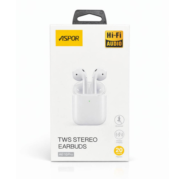 Bluetooth навушники Aspor A616 Pro- білий Bluetooth навушники Aspor A616 Pro- білий