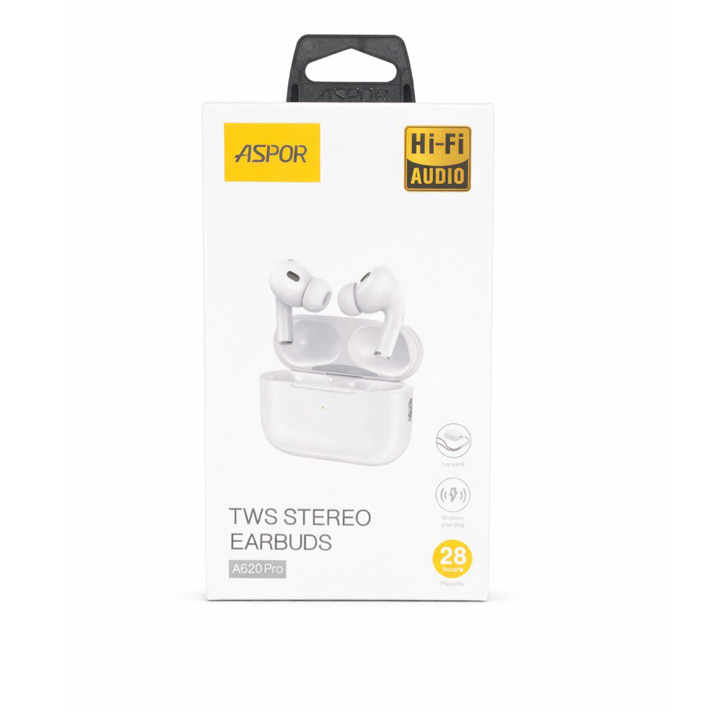 Bluetooth навушники Aspor A620 Pro- білий