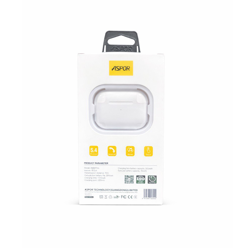 Bluetooth навушники Aspor A620 Pro- білий