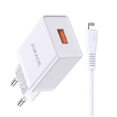Мережевий зарядний пристрій Jokade JB022 (USB/5A) + кабель Lightning- білий