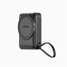 Портативний зарядний пристрій (Повербанк) Aspor A313 Magnetic Wireless 10000mAh (USB/Type-C/22.5W)- чорний Портативний зарядний пристрій (Повербанк) Aspor A313 Magnetic Wireless 10000mAh (USB/Type-C/22.5W)- чорний