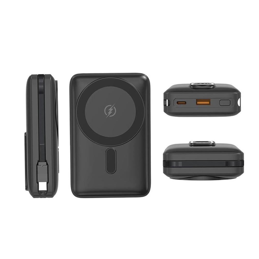 Портативний зарядний пристрій (Повербанк) Aspor A386 Magnetic Wireless 20000mAh (USB/Type-C/22.5W)- чорний