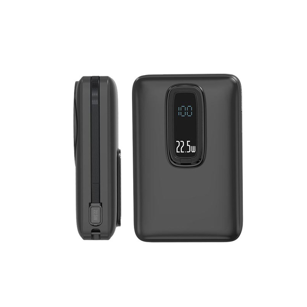 Портативний зарядний пристрій (Повербанк) Aspor A386 Magnetic Wireless 20000mAh (USB/Type-C/22.5W)- чорний