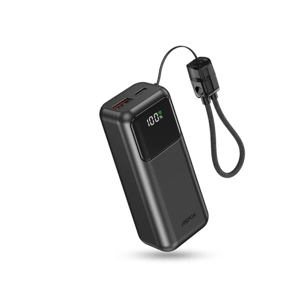 Портативний зарядний пристрій (Повербанк) Aspor Mini A353 10000mAh Fast Charge (USB/Type-C/22.5W)- чорний Портативний зарядний пристрій (Повербанк) Aspor Mini A353 10000mAh Fast Charge (USB/Type-C/22.5W)- чорний