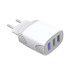 Мережевий зарядний пристрій Aspor A812 (3USB/2.4A) + USB кабель Type-C- білий
