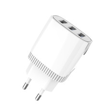 Мережевий зарядний пристрій Aspor A812 (3USB/2.4A) + USB кабель Type-C- білий