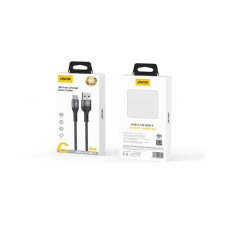 USB кабель Aspor AC-53 Type-C Nylon Braided Fast Charge 5A/1м- темно-сірий