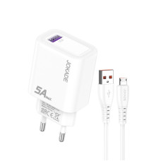 Мережевий зарядний пристрій Jokade JB141 (1USB/5A) + кабель Micro- білий