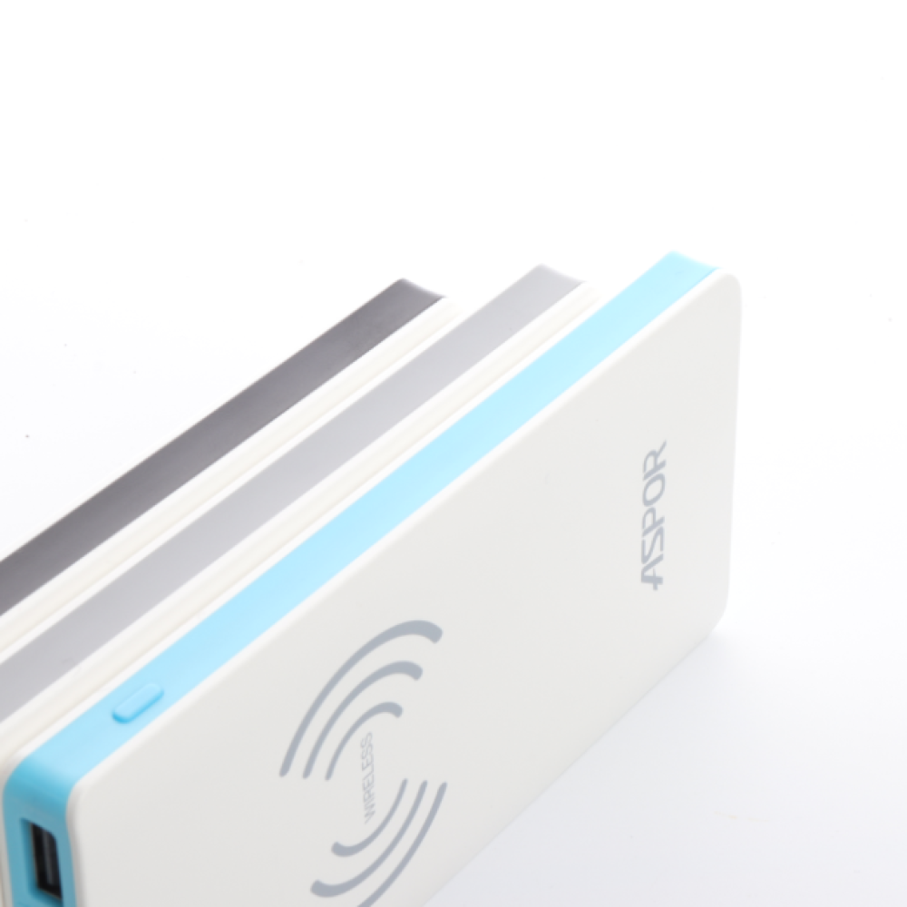 Портативний зарядний пристрій (Повербанк) Aspor A341W 8000 mAh- біло-сірий