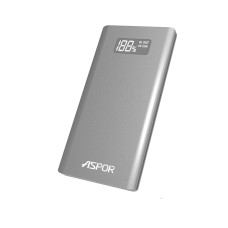 Портативний зарядний пристрій (Повербанк) Aspor A387S 10000 mAh- срібло