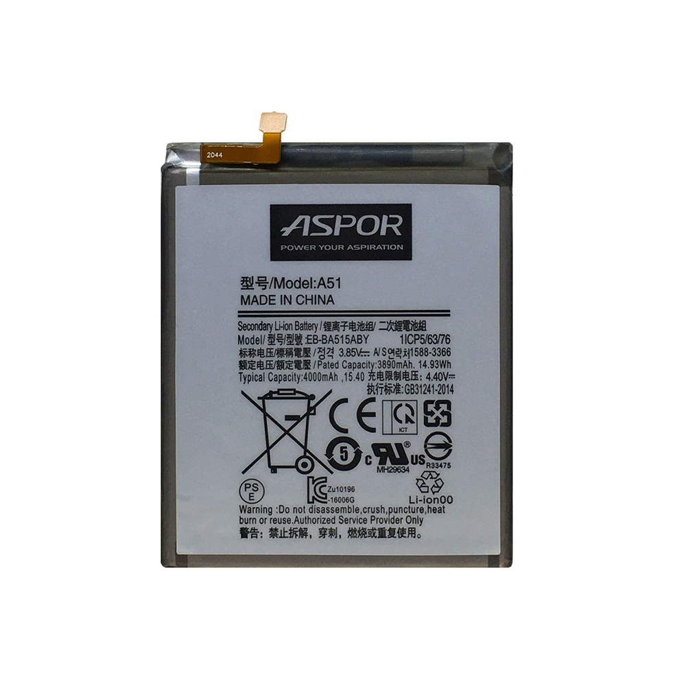 Акумулятор Aspor EB-BA515ABY для Samsung A515/A51
