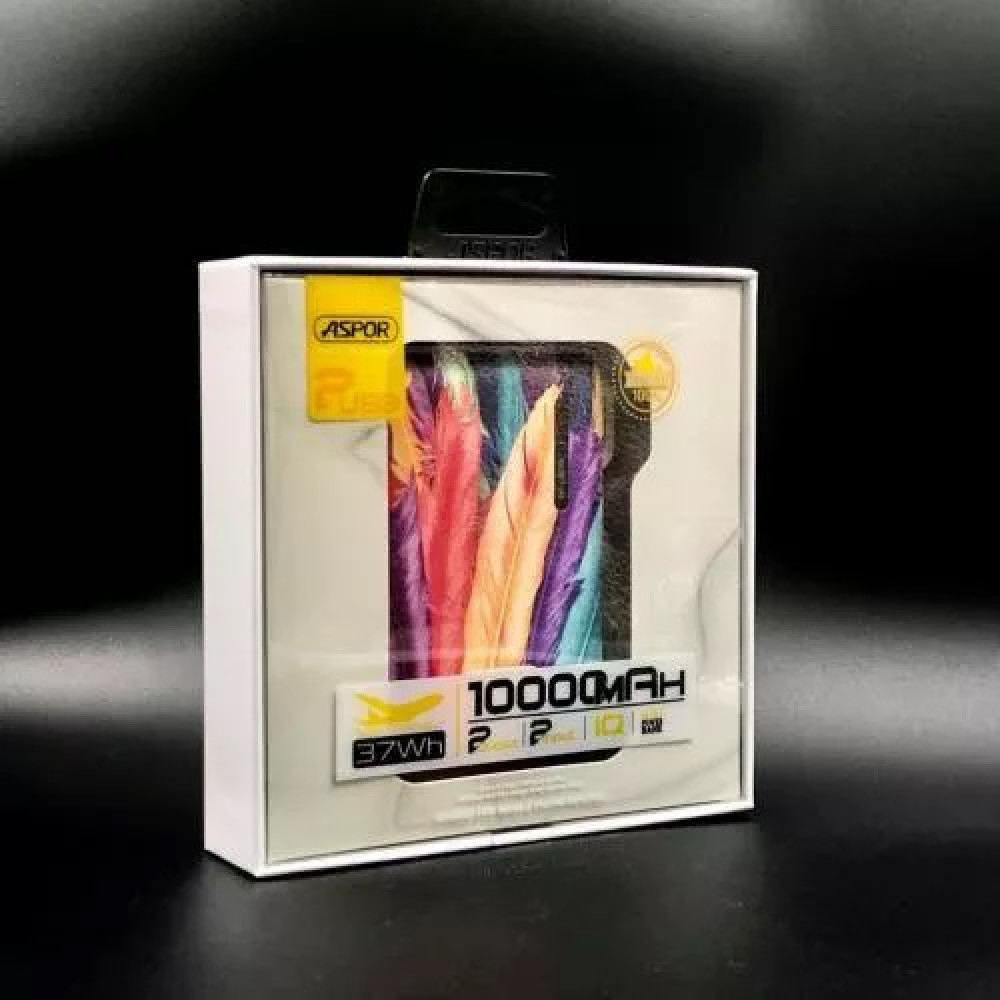 Портативний зарядний пристрій (Повербанк) Aspor A358 10000 mAh- різнокольоровий