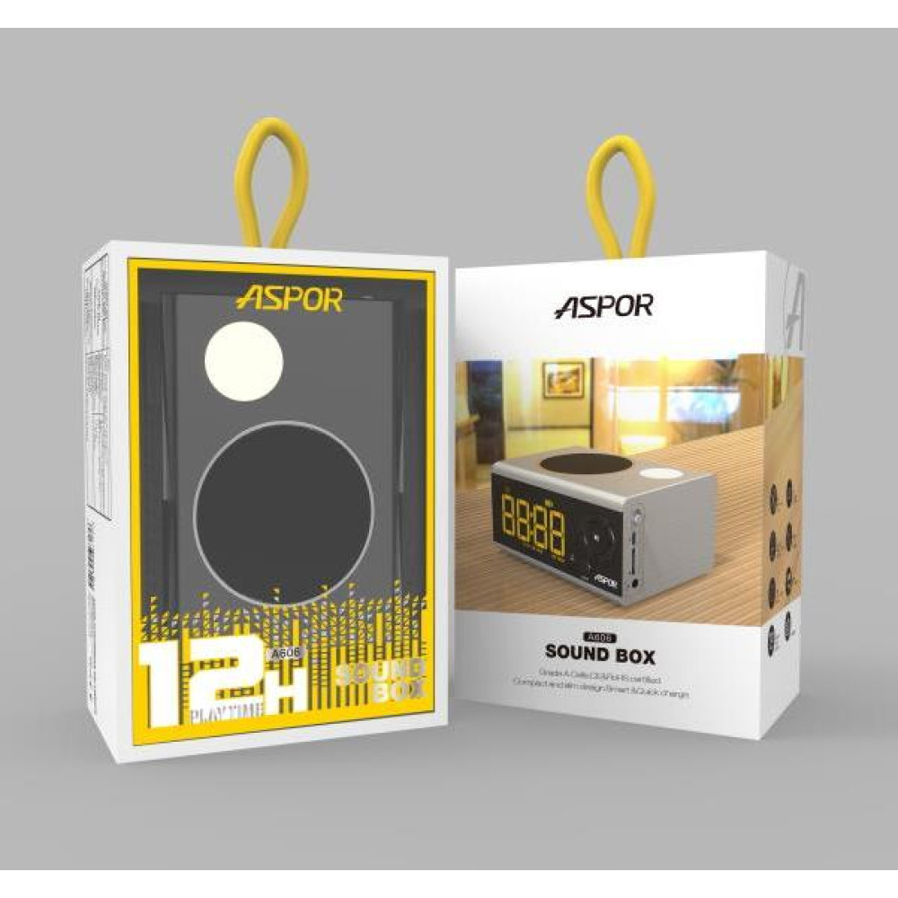 Bluetooth колонка Aspor A659 горізонтальна- срібло