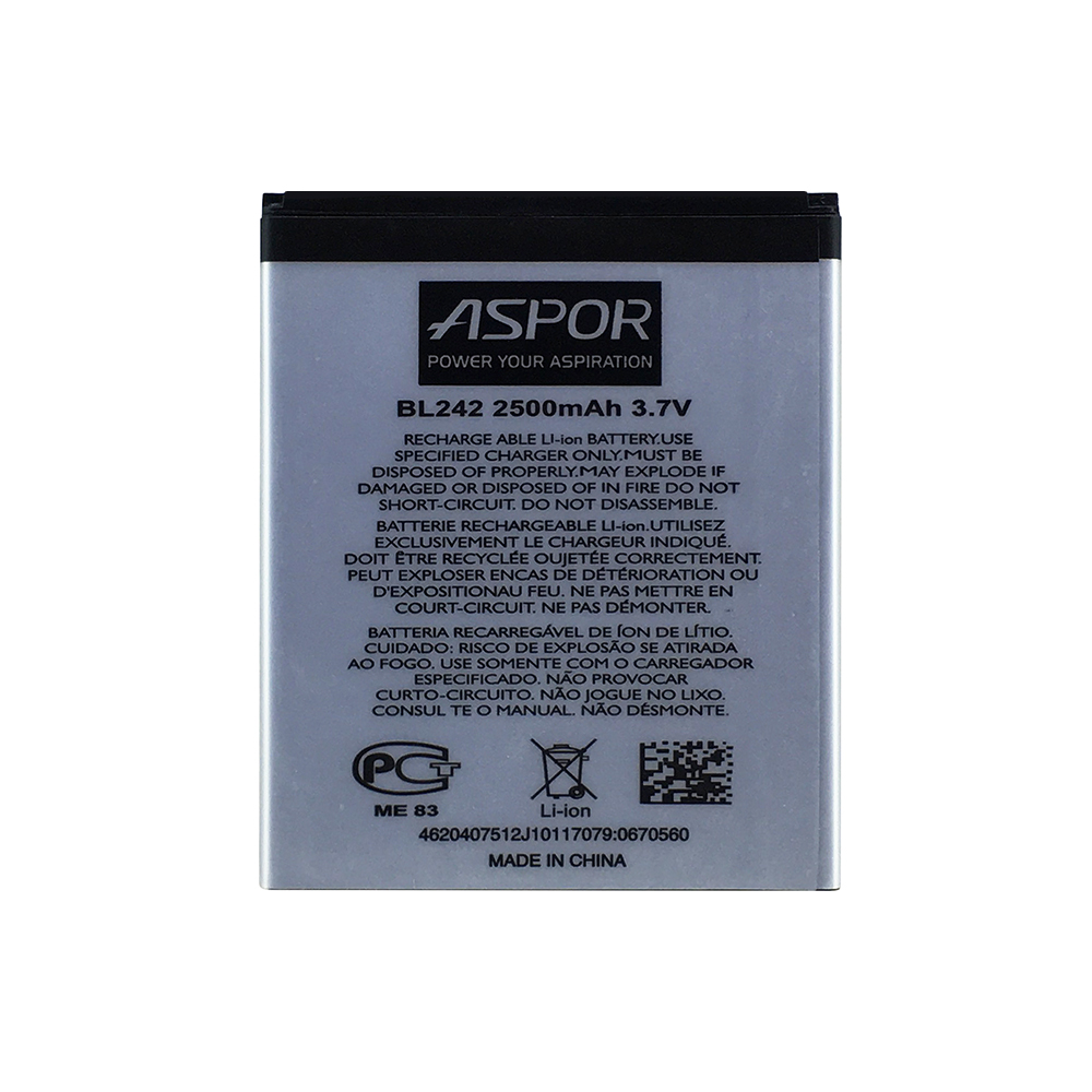 Акумулятор Aspor BL-242 для Lenovo A2020 Vibe C/A3690/A3860/A390/K3/K30