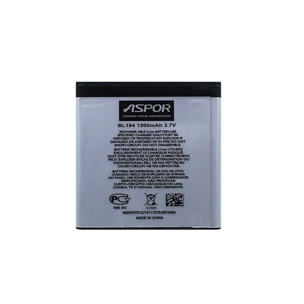 Акумулятор Aspor BL194 для Lenovo A288T/A520/A660/A690