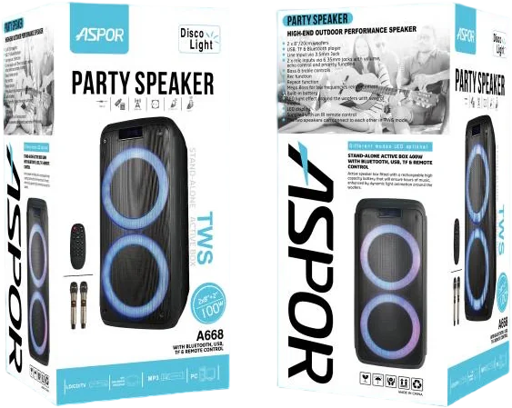Bluetooth колонка Aspor A668- чорний