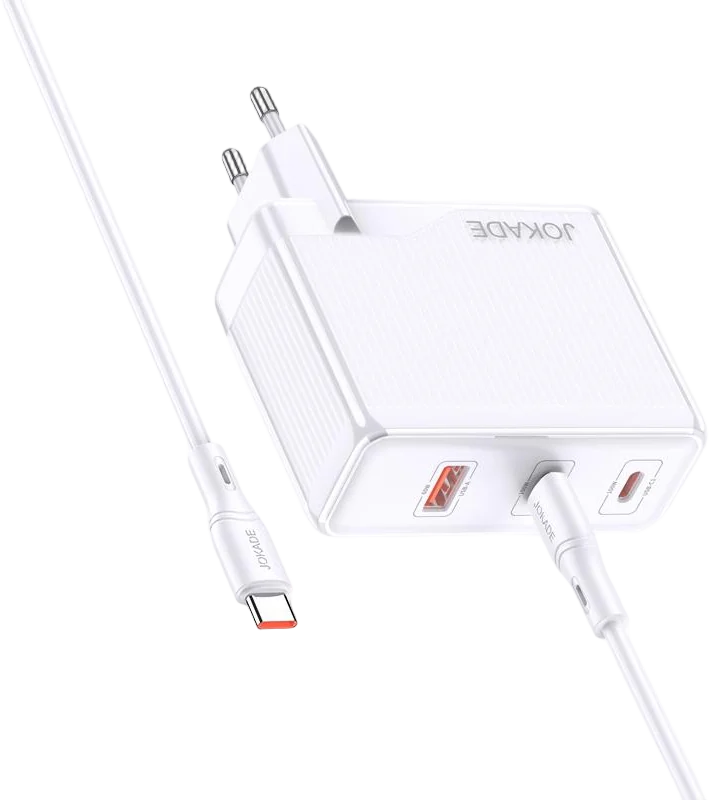 Мережевий зарядний пристрій Jokade JB060 (1USB/2USB-C/PD100W) + кабельType-C - Type-C -білий