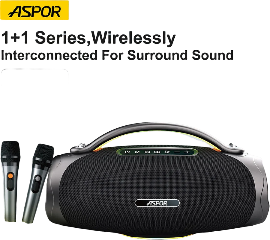Bluetooth колонка Aspor A677 (300W)- чорний